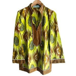 Women's Green and Brown Tunic Top
